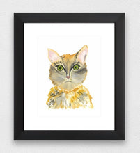 Load image into Gallery viewer, Cat Water Colour Original Art Print (NOT framed)