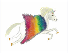 Load image into Gallery viewer, Unicorn Water Colour Print (NOT framed)