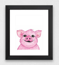 Load image into Gallery viewer, Pig Water Colour Print (NOT framed)