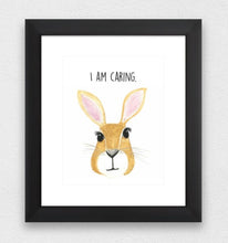 Load image into Gallery viewer, Rabbit "I am caring" Affirmation Water Colour Print (NOT framed)