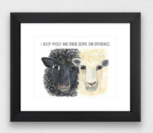 Load image into Gallery viewer, Sheep "I accept myself and others" Affirmation Water Colour Print (NOT framed)