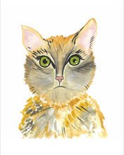 Load image into Gallery viewer, Cat Water Colour Original Art Print (NOT framed)
