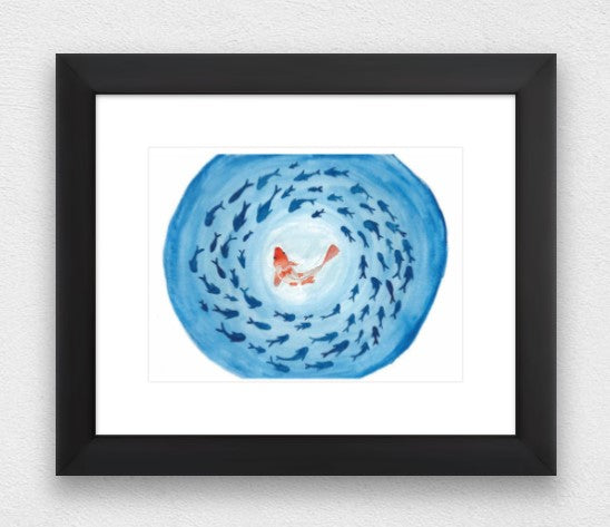 Koi Fish Water Colour Print (NOT framed)