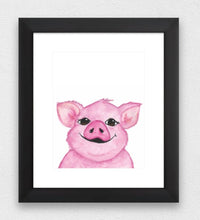 Load image into Gallery viewer, Pig Water Colour Print (NOT framed)
