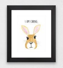 Load image into Gallery viewer, Rabbit &quot;I am caring&quot; Affirmation Water Colour Print (NOT framed)
