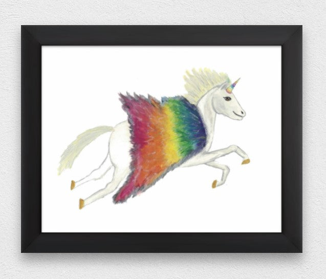 Unicorn Water Colour Print (NOT framed)