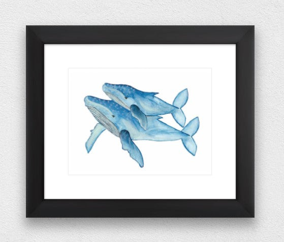 Whale Water Colour Print (NOT framed)